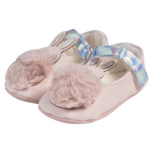 Βρεφικά παπούτσια για κορίτσια Pon pon μπεζ παπουτσάκια αγκαλιάς για μωράκια μαλακά μηνών online (1)