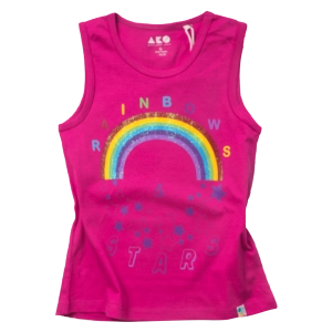 Παιδική μπλούζα AKO για κορίτσια rainbow stars φούξια μπλούζες αμάνικες tshirt  online μοντέρνα ετών