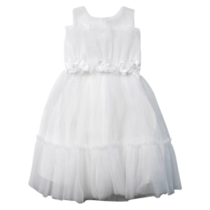 Παιδικό φόρεμα αμπιγέ για κορίτσια Carmen άσπρο παρανυφάκι αμπιγέ καλό γάμο βάφτιση ετών online (1)