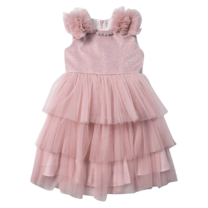 Παιδικό φόρεμα αμπιγέ για κορίτσια Dulce ροζ παρανυφάκι γάμο βάφτιση καλό τούλι ετών online (7)