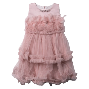 Παιδικό φόρεμα αμπιγέ για κορίτσια Miriam ροζ παρανυφάκι γάμο βάφτιση καλό τούλι ετών online (1)