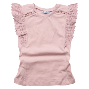 Παιδική μπλούζα Mayoral για κορίτσια Fowyrcle ροζ μοντέρνα επώνυμη καλοκαιρινή ετών online (1)