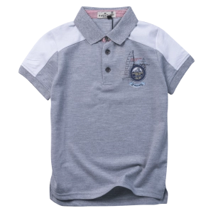 Παιδική μπλούζα Polo Hashtag για αγόρια Passage γκρι πόλο καλοκαιρινό οικονομικό άνετο καλό ετών polo online (1)