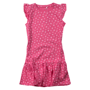 Παιδικό φόρεμα Name it για κορίτσια Cherries ροζ καλοκαιρινό οικονομικό βαμβακερό μακό ετών online (1)