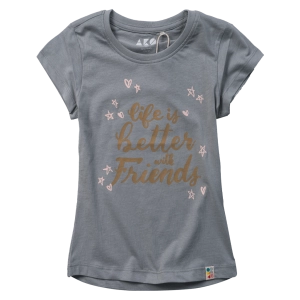 Παιδική μπλούζα AKO για κορίτσια Friends γκρι καθημερινή μακό σχολείο βαμβακερή ετών online (1)