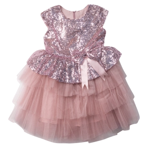 Παιδικό φόρεμα αμπιγέ για κορίτσια Giana ροζ παρανυφάκι γάμο βάφτιση καλό παγιέτες τούλι ετών online (1)