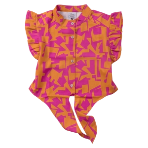 Παιδικό πουκάμισο Serafino για κορίτσια Sorbet καλοκαιρινά κοντά πουκάμισα 60s 70s Στυλ