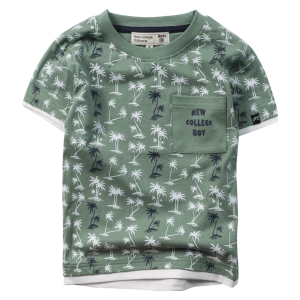 Παιδική μπλούζα New College για αγόρια Palms πράσινο κοντομάνικες μπλούζες tshirt καλοκαιρινά μακό μοντένα ετών (1)