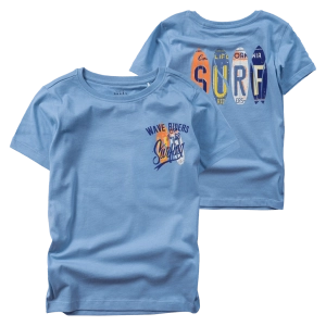 Παιδική μπλούζα Name it για αγόρια Wave Riders γαλάζιο καθημερινή καλοκαιρινή μακό βαμβακερή άνετη ετών online (1)