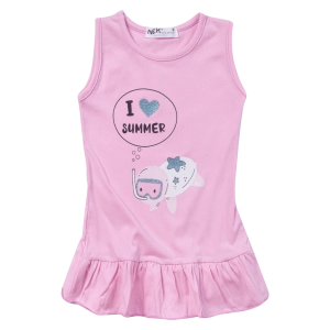 Βρεφικό φόρεμα ΝΕΚ για κορίτσια Love Summer ροζ καλοκαιρινά κοριτσίστικα φορέματα μακό οικονομικά μηνών online (1)