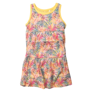 Παιδικό φόρεμα Name it για κορίτσια Tropical κίτρινο καλοκαιρινό οικονομικό βαμβακερό μακό ετών online (1)