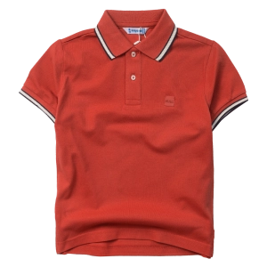 Παιδική μπλούζα Mayoral για αγόρια Come Back πορτοκαλί καλοκαιρινό επώνυμο πόλο άνετο ετών casual polo online (1)