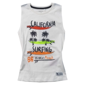 Παιδική μπλούζα Name it για αγόρια California άσπρο καθημερινή καλοκαιρινή μακό βαμβακερή άνετη ετών online (1)