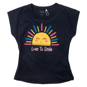 Παιδική μπλούζα Name it για κορίτσια Love to smile μπλε σχολείο καθημερινό κοντή μακό βαμβακερό ετών crop online (1)
