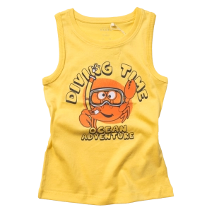 Παιδική μπλούζα Name it για αγόρια Ocean Adventure κίτρινο καθημερινή καλοκαιρινή μακό βαμβακερή άνετη ετών online (1)
