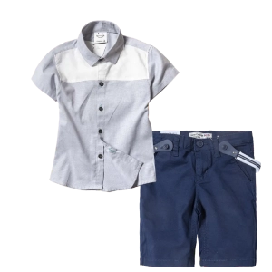 Παιδικό Πουκάμισο για αγόρια Informer Γκρι καλοκαιρινά πουκάμισα κοντομάνικα αγορίστικα Online οικονομικά | Παιδική βερμούδα New College για αγόρια Fool μπλε αγορίστικες υφασμάτινες 