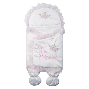 Βρεφικός υπνόσακος για αγόρια Little Princess ροζ στέμμα μοντέρνο νεογέννητο μαιευτήριο δώρο ζεστός online (7)