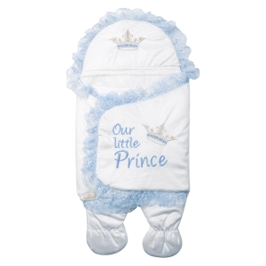 Βρεφικός υπνόσακος για αγόρια Little Prince γαλάζιο στέμμα μοντέρνο νεογέννητο μαιευτήριο δώρο κορώνα  ζεστός online (7)