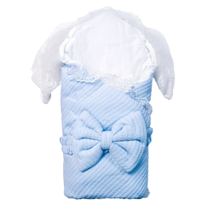 Βρεφικός υπνόσακος για αγόρια Bow γαλάζιο μοντέρνο νεογέννητο μαιευτήριο δώρο ζεστός online (2)