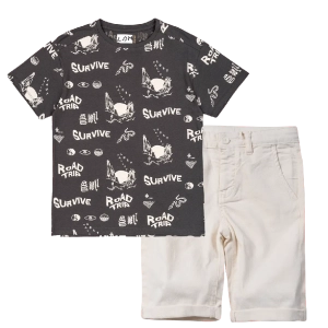Παιδική μπλούζα Losan για αγόρια Road trip ανθρακί καθημερινή μακό σχολείο καλοκαιρινή βαμβακερή ετών online (1) | Παιδική βερμούδα Losan για αγόρια simplify άσπρο καλοκαιρινές ύφασμα βερμούδες αγορίστικες επώνυμες ετών 