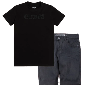 Παιδική μπλούζα Guess για αγόρια Armor μαύρο επώνυμη καλοκαιρινή μακό άνετη ετών online (2) | Παιδική βερμούδα GUESS για αγόρια Smart Black μαύρο (1) 