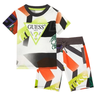 Παιδική μπλούζα Guess για αγόρια Wesh  επώνυμα αγόριστικα μπλουζάκια μοντέρνα ετών online (5) | Παιδική βερμούδα Guess για αγόρια Multi  επώνυμη μακό βαμβακερή σχολείο καθημερινή ετών online (1) 