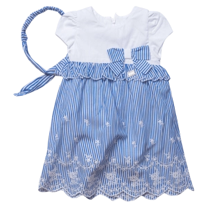 Βρεφικό φόρεμα Εβίτα για κορίτσια Marine μπλε καλοκαιρινό βόλτα γιορτή μηνών μωρό κορδέλα μηνών online (1)