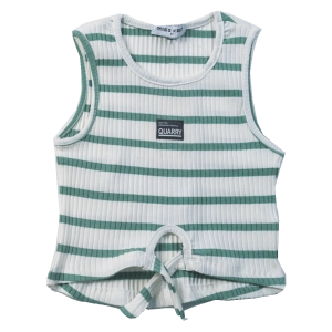 Παιδική μπλούζα Εβίτα για κορίτσια Quarry πράσινο crop άσπρο κοντές μπλούζες καλοκαιρινές κροπ για κοριτσάκια ετών online (3)