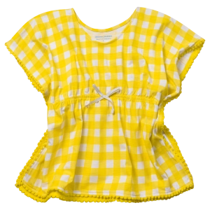 Παιδική μπλούζα παραλίας  Original Marines για κορίτσια Summer κίτρινο καρό θάλασσα beachwear καλοκαιρινή ετών casual online (1)