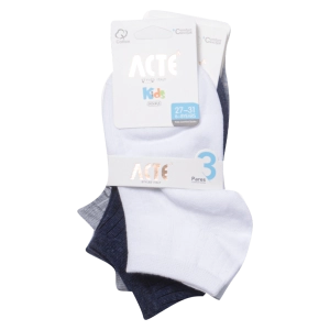 3 Παιδικές κάλτσες για αγόρια Acte γκρί μπλε άσπρο καθημερινές αγορίστικες online