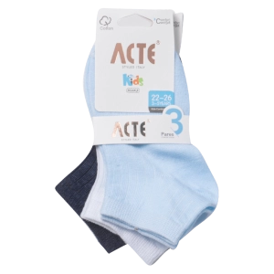 3 Παιδικές κάλτσες για αγόρια Acte γαλάζιο μπλε άσπρο καθημερινές αγορίστικες online