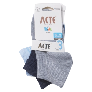 3 Παιδικές κάλτσες για αγόρια Acte γαλάζιο μπλε γκρι καθημερινές αγορίστικες online