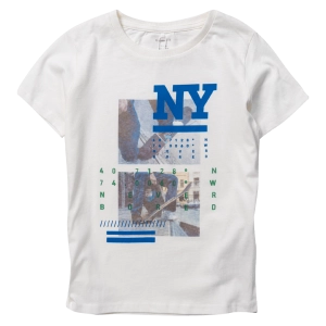 Παιδική μπλούζα Name it για αγόρια Ny  άσπρο καθημερινή καλοκαιρινή μακό βαμβακερή άνετη ετών online (1)