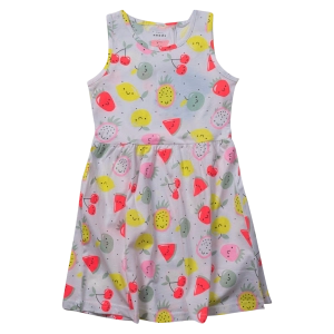 Παιδικό φόρεμα Name it για κορίτσια Fruits άσπρο καλοκαιρινό μονόκερος οικονομικό βαμβακερό μακό ετών online (1)