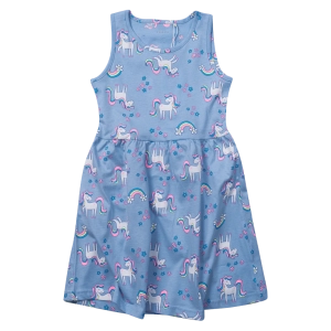 Παιδικό φόρεμα Name it για κορίτσια Unispring γαλάζιο καλοκαιρινό μονόκερος οικονομικό βαμβακερό μακό ετών online (1)