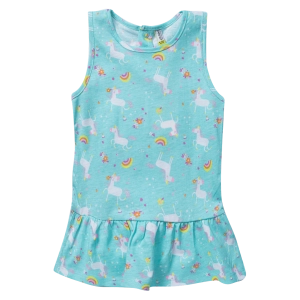 Βρεφικό φόρεμα Losan για κορίτσια unicorn paradise γαλάζιο μονόκερο καθημερινό καλοακιρινό κοντομάνικο μακό ετών online (1)