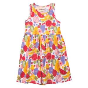 Παιδικό φόρεμα για κορίτσια Losan Fruits πολύχρωμο φρούτα καλοκαιρνό αμάνικα φορέματα μακό καθημερινά μοντέρνα online (1)