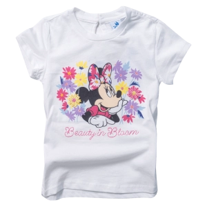 Βρεφκή μπλούζα Disney για κορίτισια Minnie Flowers άσπρο κοριτσίτικες μπλούζες καλοκαιρινές μινι ετών mouse online (1)
