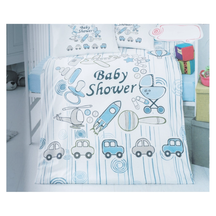 Σετ σεντόνι παπλωματοθήκη μαξιλαροθήκη για παιδικό κρεβάτι Baby Shower αγορίστικο ιδανικό για δώρο