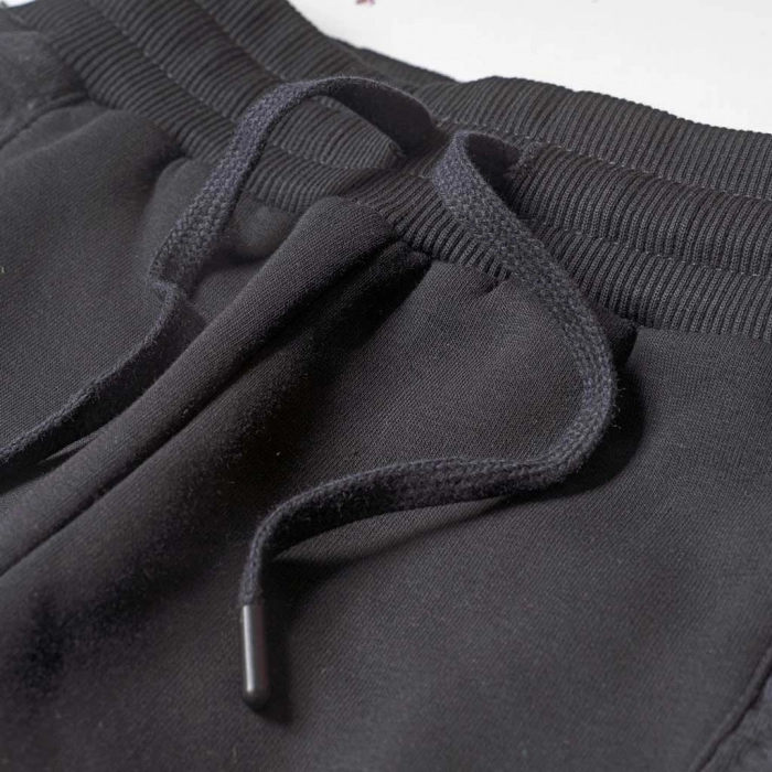 Παιδικό παντελόνι φόρμας Hashtag για αγόρια Bate Μαύρο αγορίστικα αθλητικά μοντέρνα παντελόνια 3