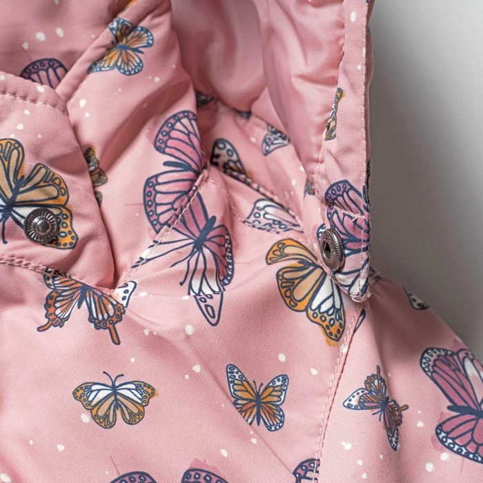 Παιδικό μπουφάν Name it για κορίτσια Butterflies Ροζ κοριτσίστικα μοντέρνα μπουφάν επώνυμα ζεστά 4