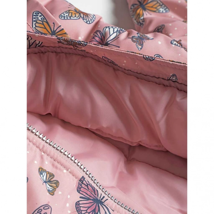 Παιδικό μπουφάν Name it για κορίτσια Butterflies Ροζ κοριτσίστικα μοντέρνα μπουφάν επώνυμα ζεστά 5