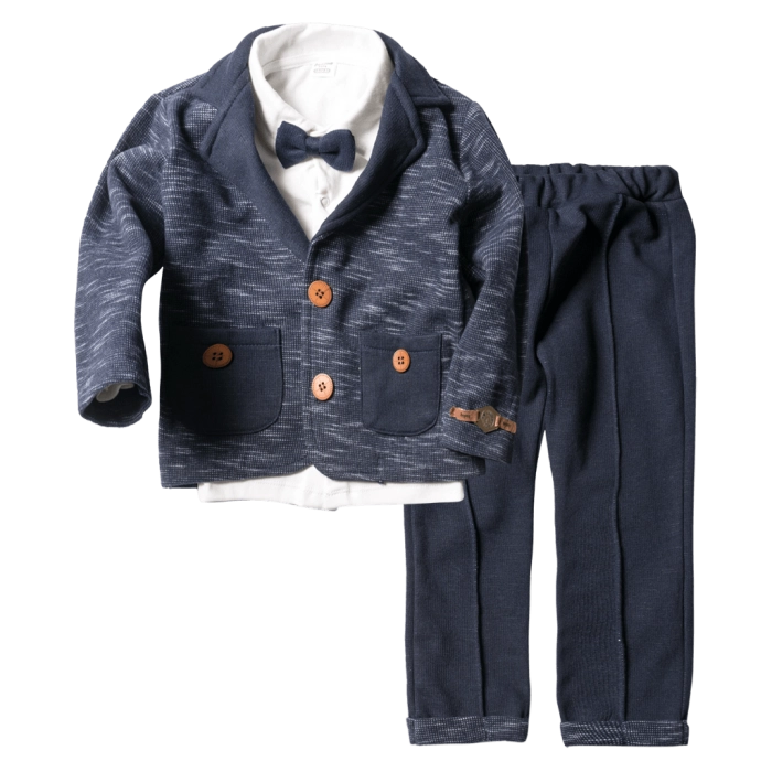 Bρεφικό κοστούμι για αγόρι Sail Μπλε Μαρίν αγορίστικο κλασσικό μοντέρνο ποιοτικό σακάκι παπιγιόν οικονομικό