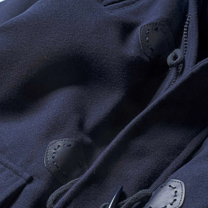 Παιδικό παλτό New College για αγόρια London Boy Μπλε μοντέρνα ζεστά παλτό με κουκούλα online 4
