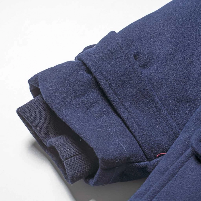 Παιδικό παλτό New College για αγόρια London Boy Μπλε μοντέρνα ζεστά παλτό με κουκούλα online 3