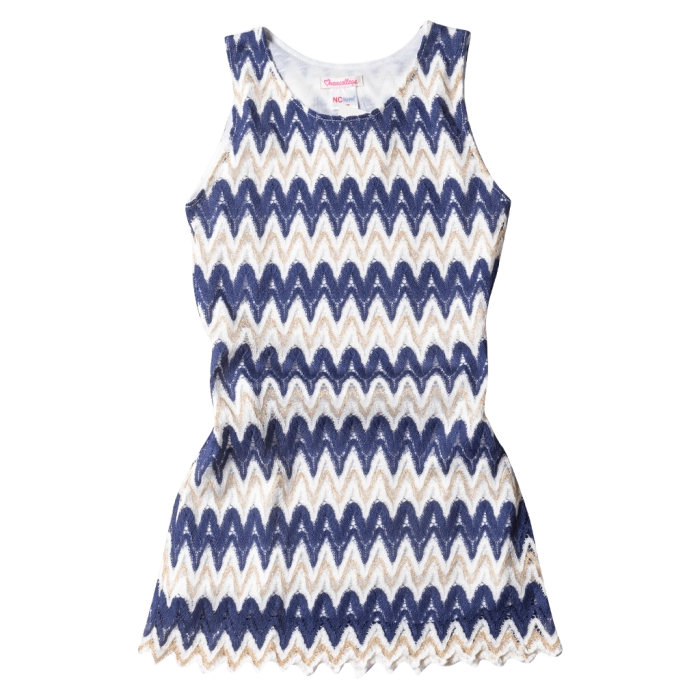 Παιδικό φόρεμα New College για κορίτσια Lace Μπλε καθημερινά καλοκαιρινά φορέματα online