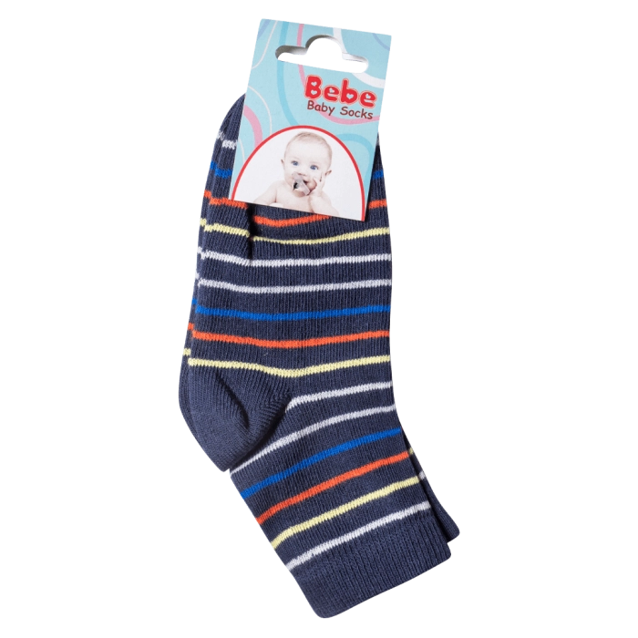 Παιδικές κάλτσες για αγόρια Bebe Μπλε Ριγέ αγορίστικες μοντέρνες καθημερινέςοικονομικές