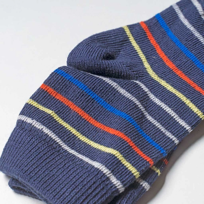 Παιδικές κάλτσες για αγόρια Bebe Μπλε Ριγέ αγορίστικες μοντέρνες καθημερινέςοικονομικές 1