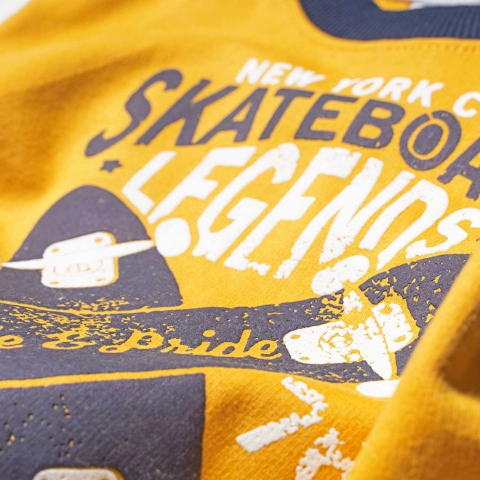 Παιδικό σετ φόρμας New College για αγόρια Skateboard Κίτρινο αγορίστικα μοντέρνα ελληνικά σετ φόρμας 3