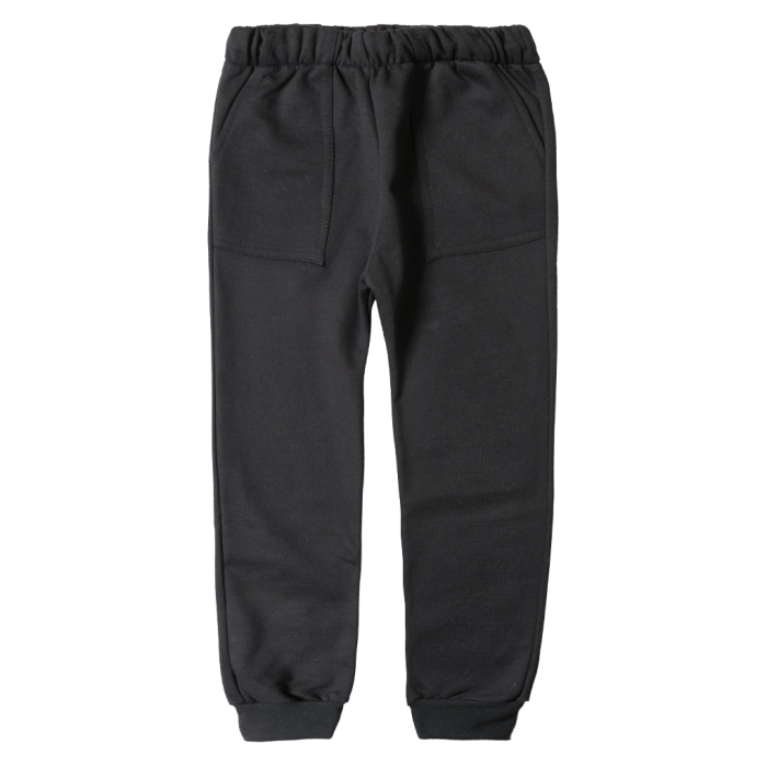 Παιδικό παντελόνι φόρμας Line για αγόρια χειμερινό μαύρο οικονομικά φούτερα παντελόνια σκέτα φόρμες χοντρά online